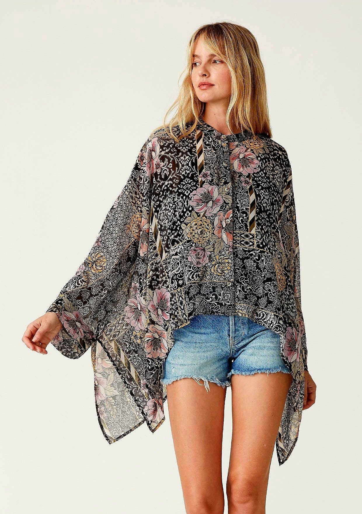Sheer Asymmetrical Blouse