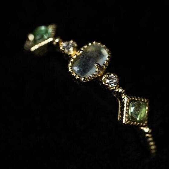 Peridot Aquamarine Ring