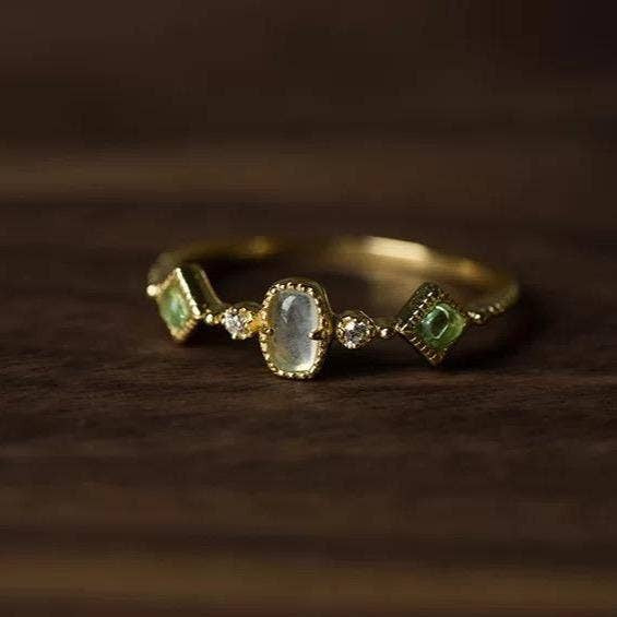 Peridot Aquamarine Ring