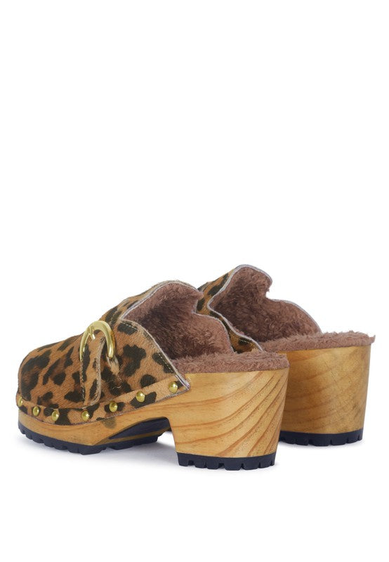 Prunus Buckled Suede Mule Clogs