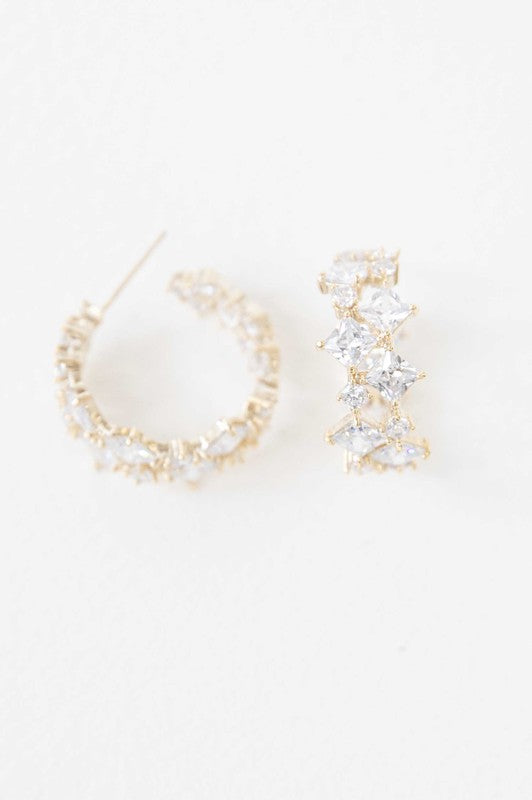 Carraway Crystal Hoop Earrings