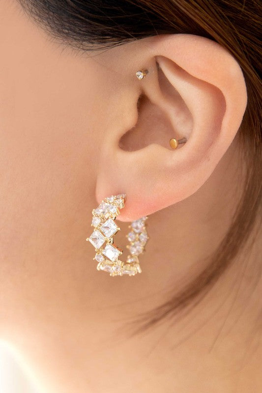 Carraway Crystal Hoop Earrings