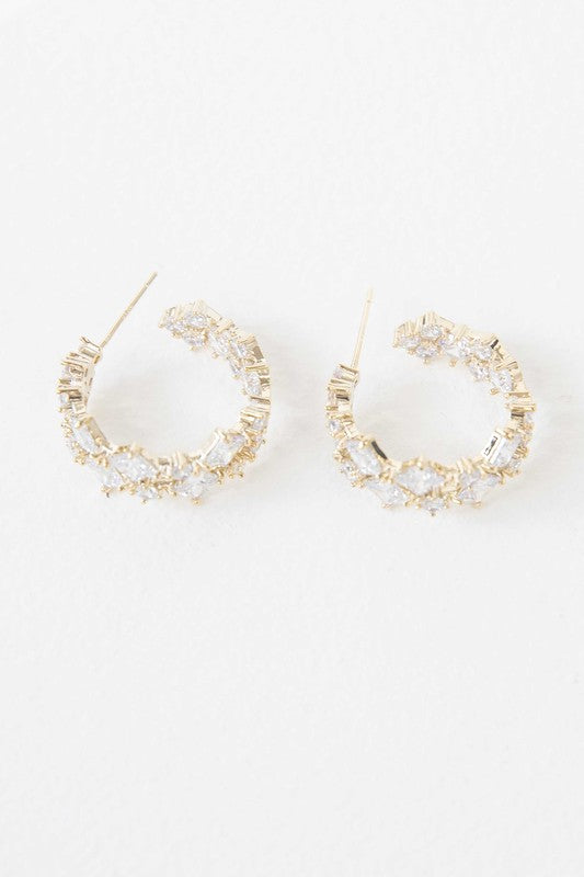 Carraway Crystal Hoop Earrings