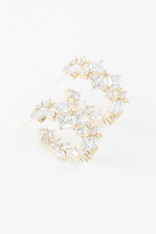 Carraway Crystal Hoop Earrings