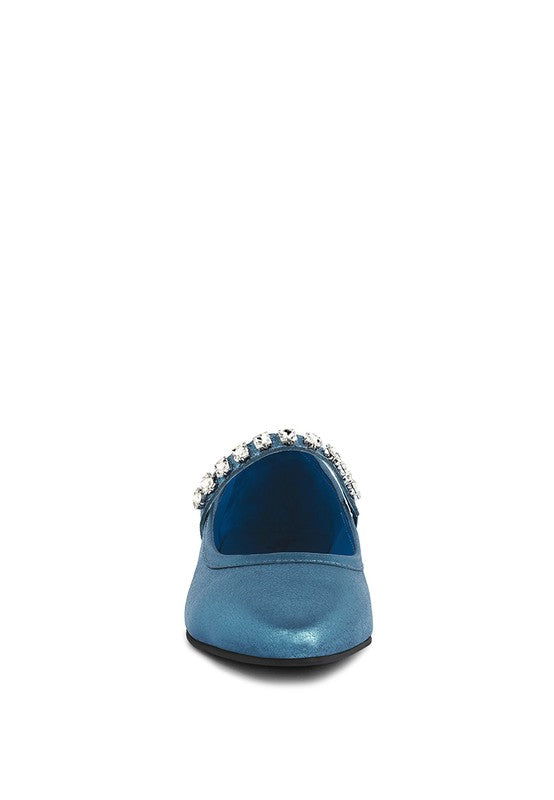 Alverno Metallic Leather Mary Jane Flats Two Colors