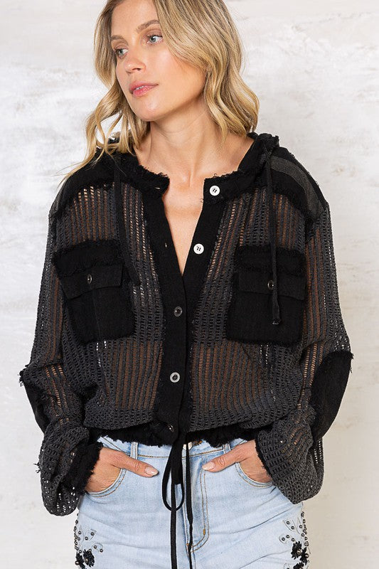 Textured Weave Hoodie