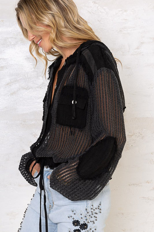 Textured Weave Hoodie