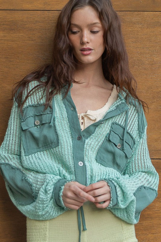 Textured Weave Hoodie