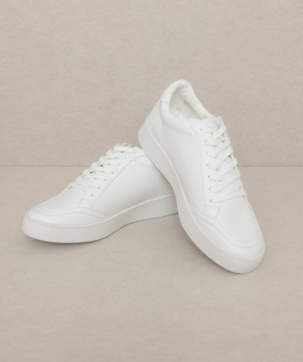 White Platform Stitch Sneaker