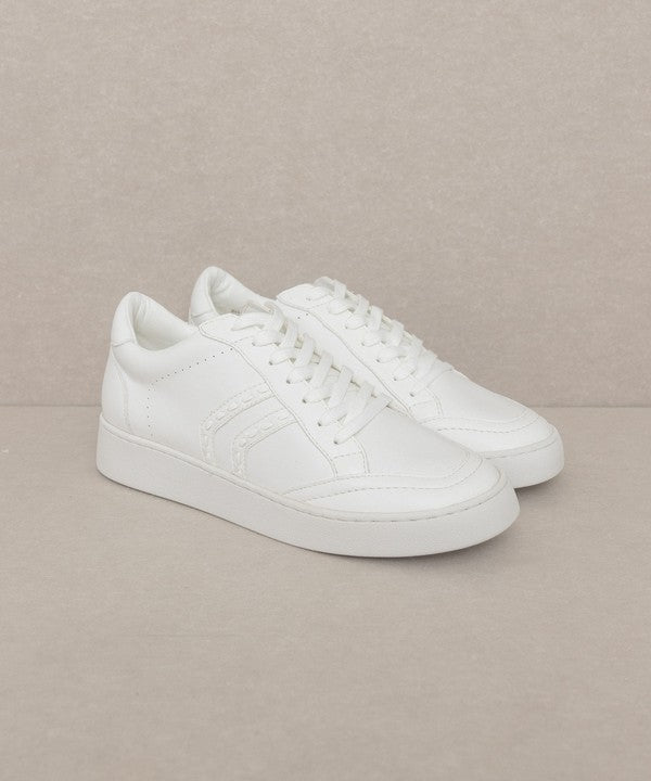 White Platform Stitch Sneaker