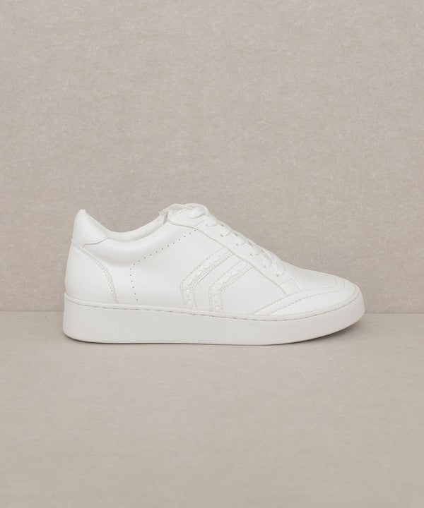 White Platform Stitch Sneaker