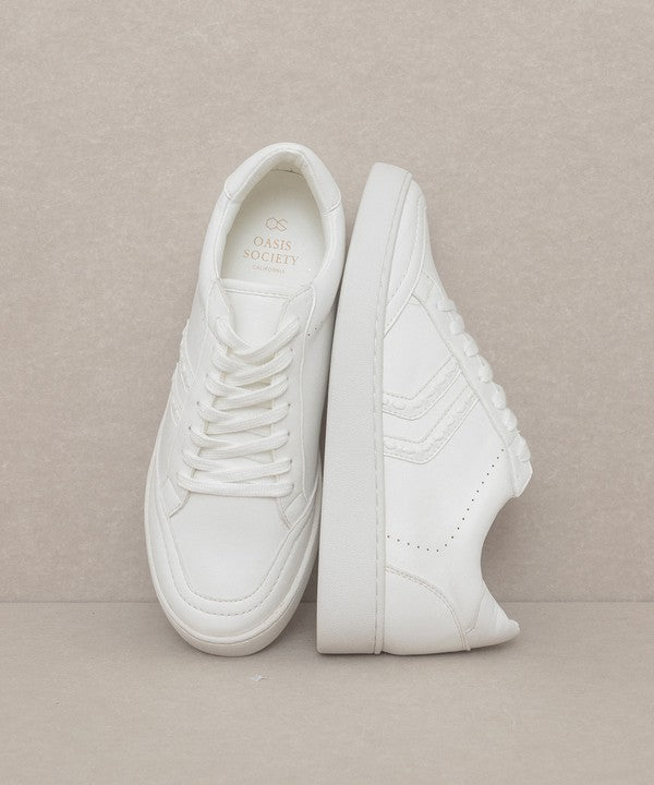 White Platform Stitch Sneaker