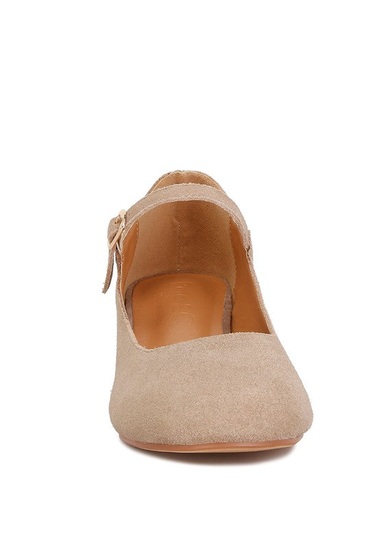 Dallin Suede Block Heel Mary Janes