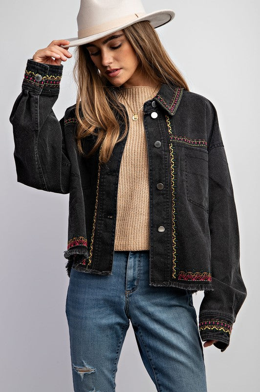Embroidered Twill Jacket