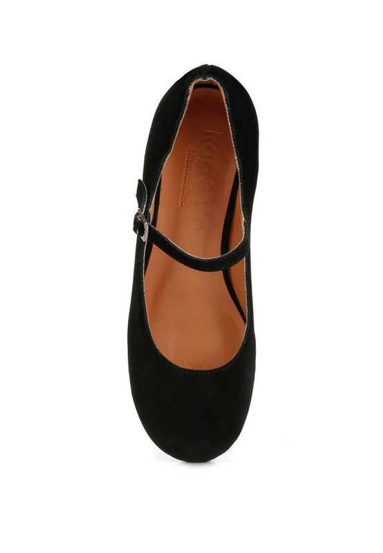 Dallin Suede Block Heel Mary Janes