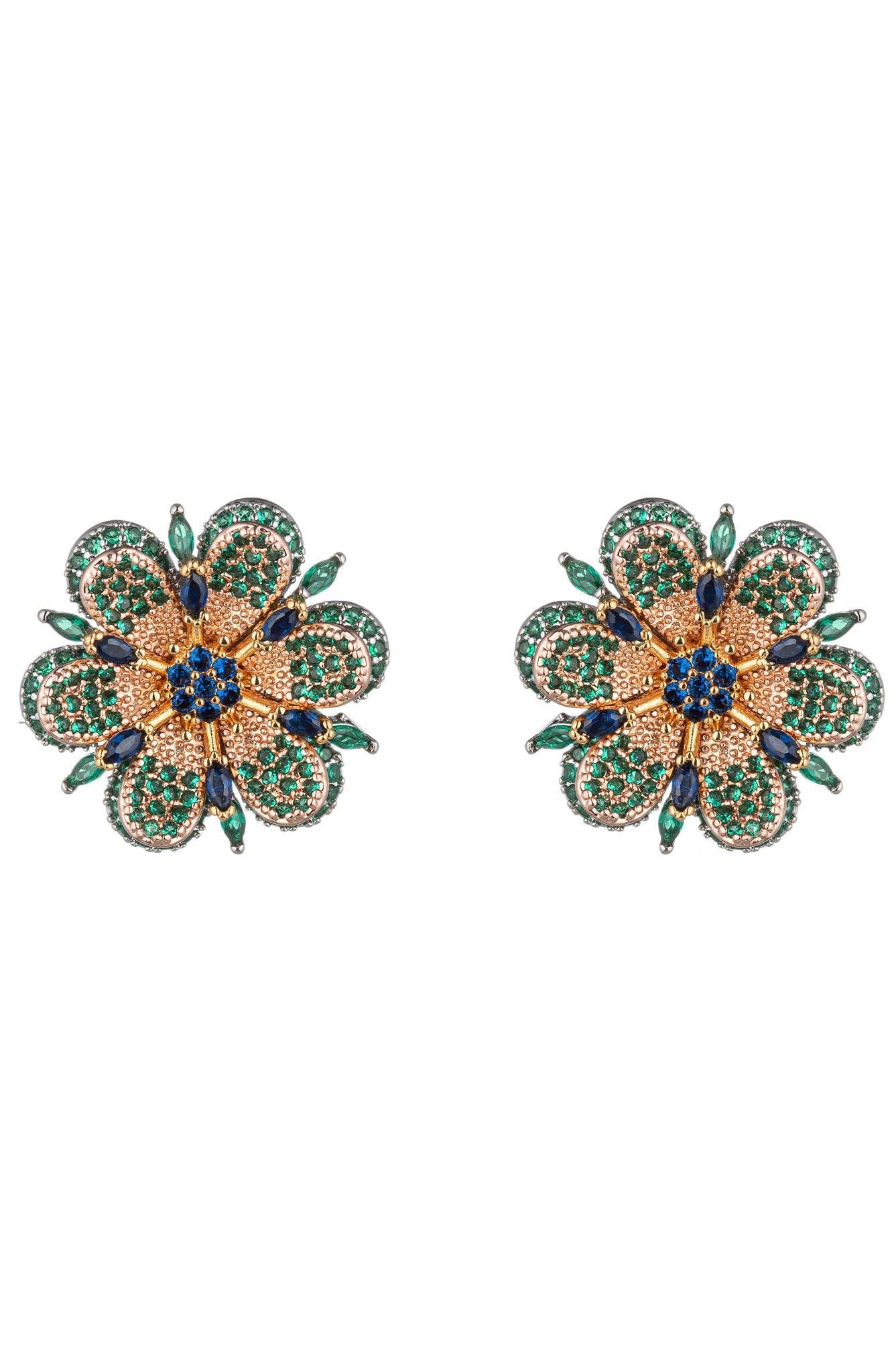 Diana Green Cubic Zirconia Crystal Drop Earring