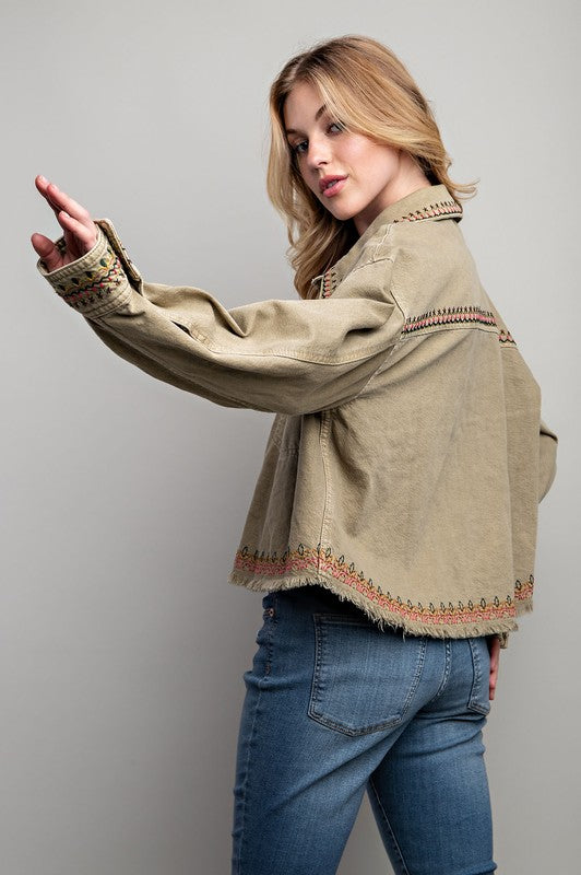 Embroidered Twill Jacket