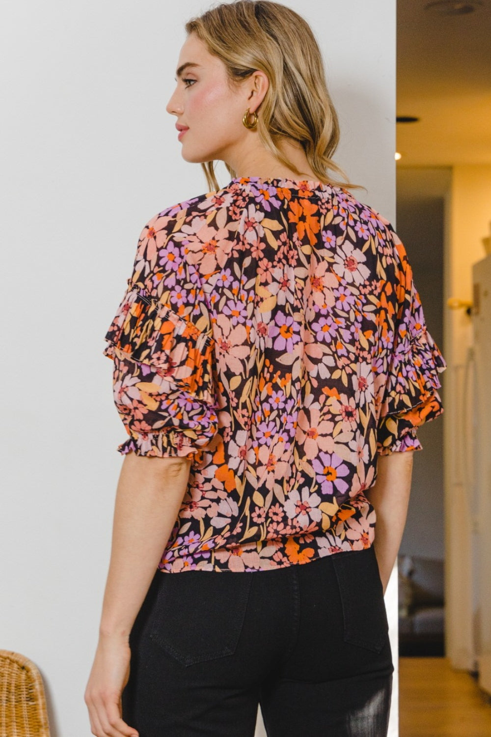 Wildflower Ruffled Blouse sizes small to 3xl