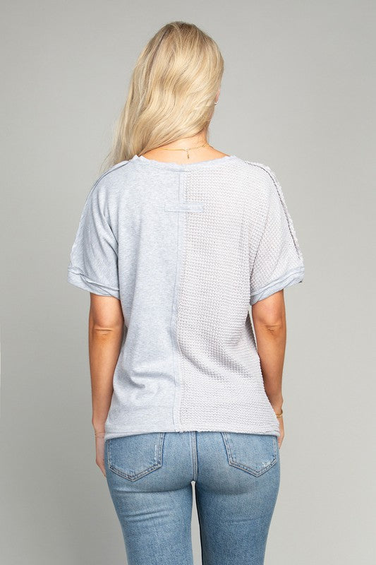 Waffle Short Sleeve Top