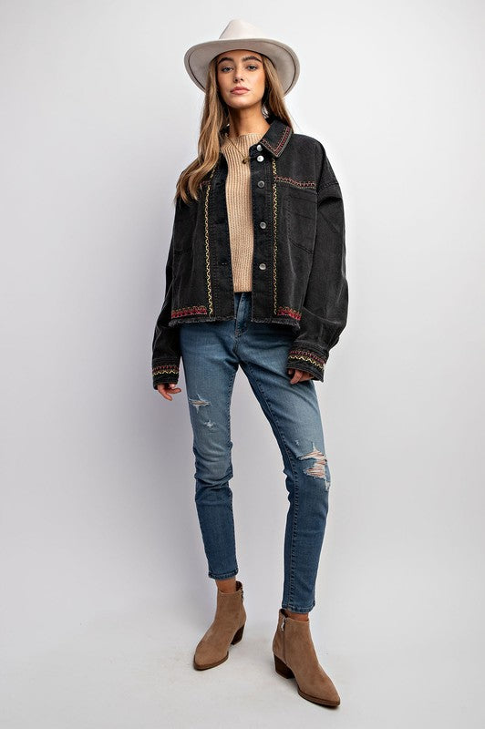Embroidered Twill Jacket