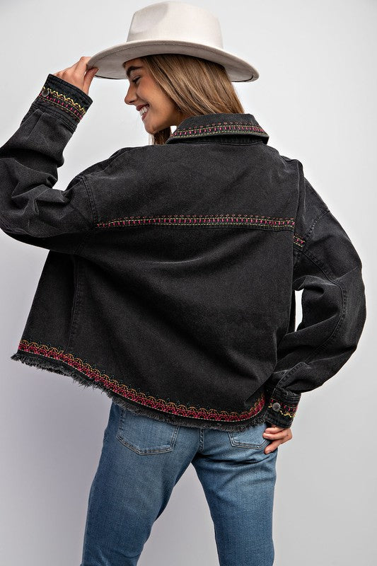 Embroidered Twill Jacket