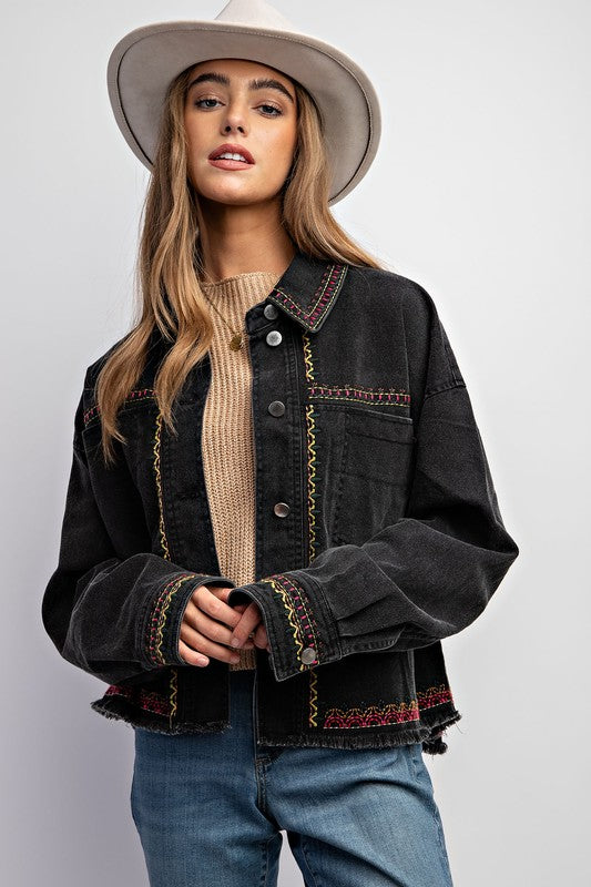 Embroidered Twill Jacket