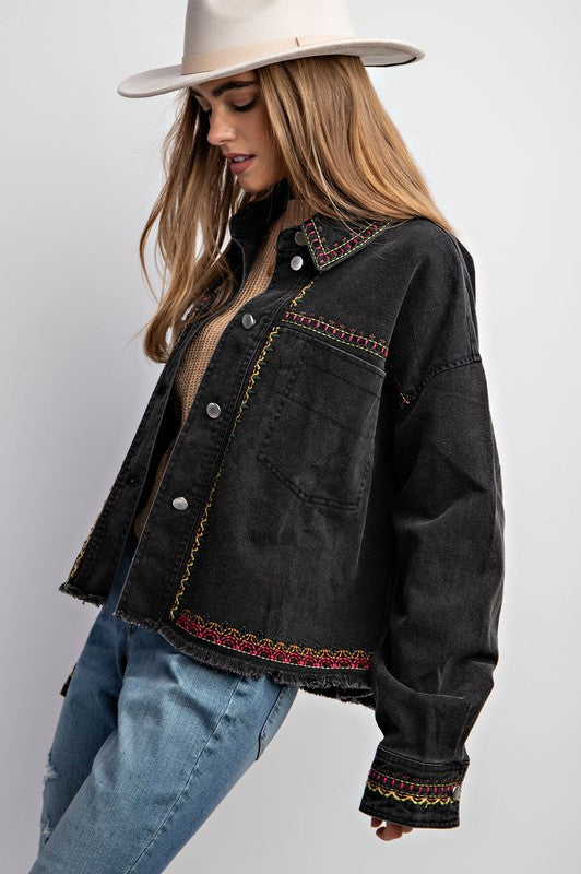 Embroidered Twill Jacket