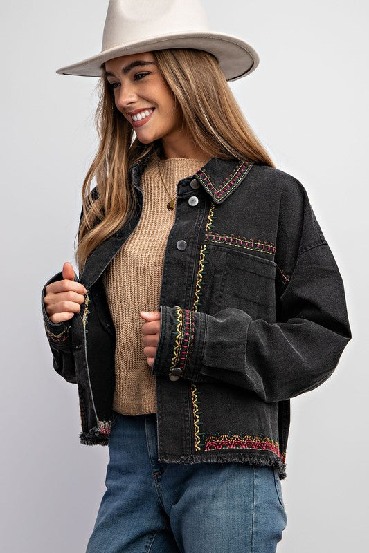 Embroidered Twill Jacket