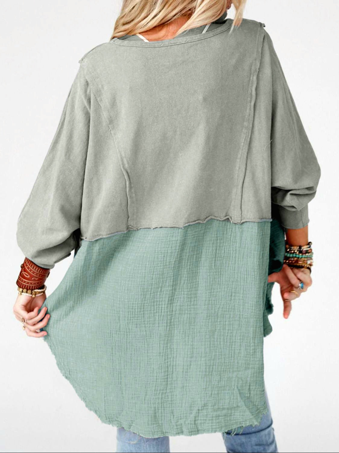 Curved Hem Dolman Sleeve Top in 4 Colors