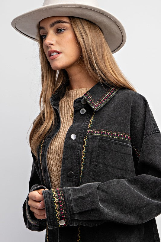 Embroidered Twill Jacket