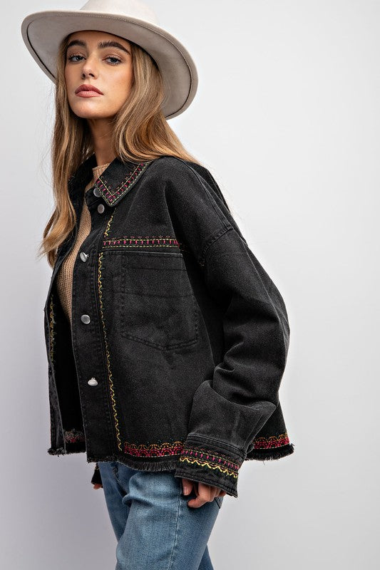 Embroidered Twill Jacket