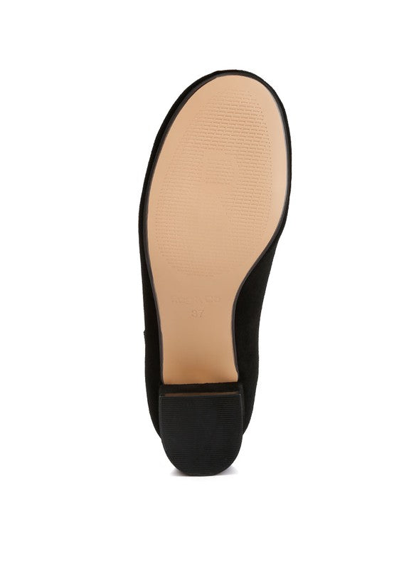 Dallin Suede Block Heel Mary Janes
