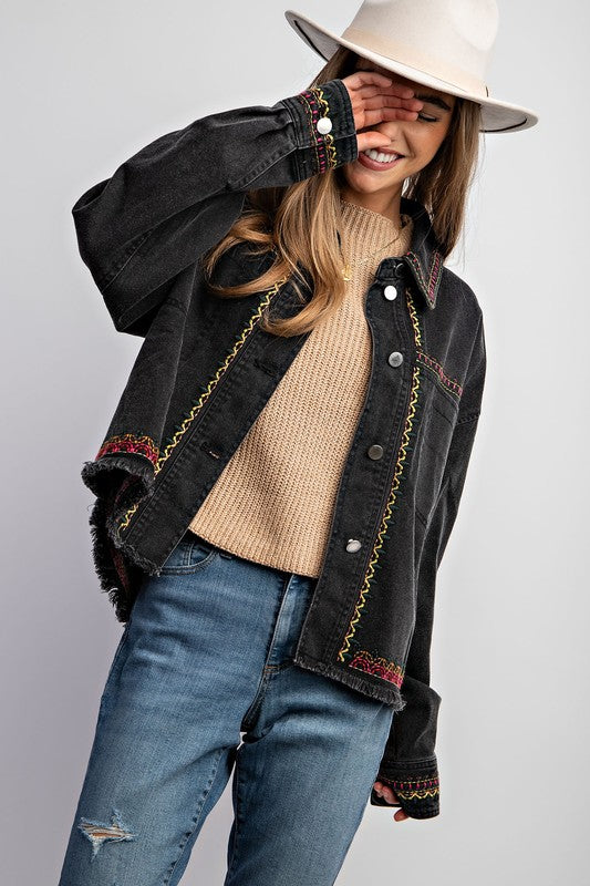 Embroidered Twill Jacket