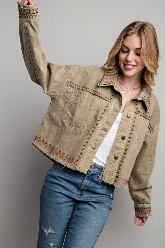 Embroidered Twill Jacket