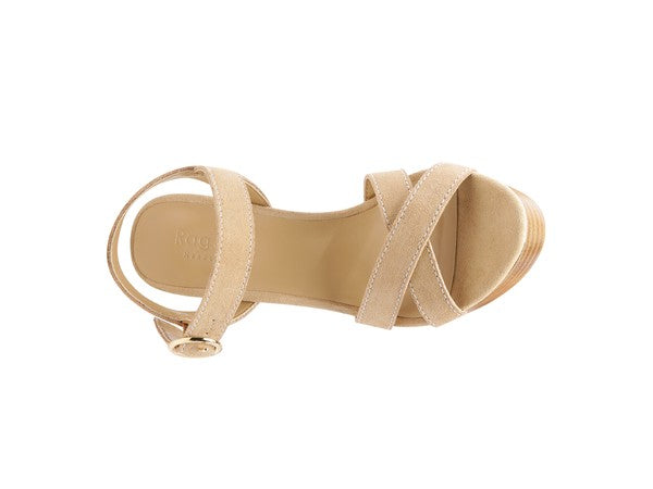 Choupette Suede Leather Block Heeled Sandal