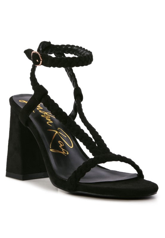 Smoosh Braided Block Heel Sandals