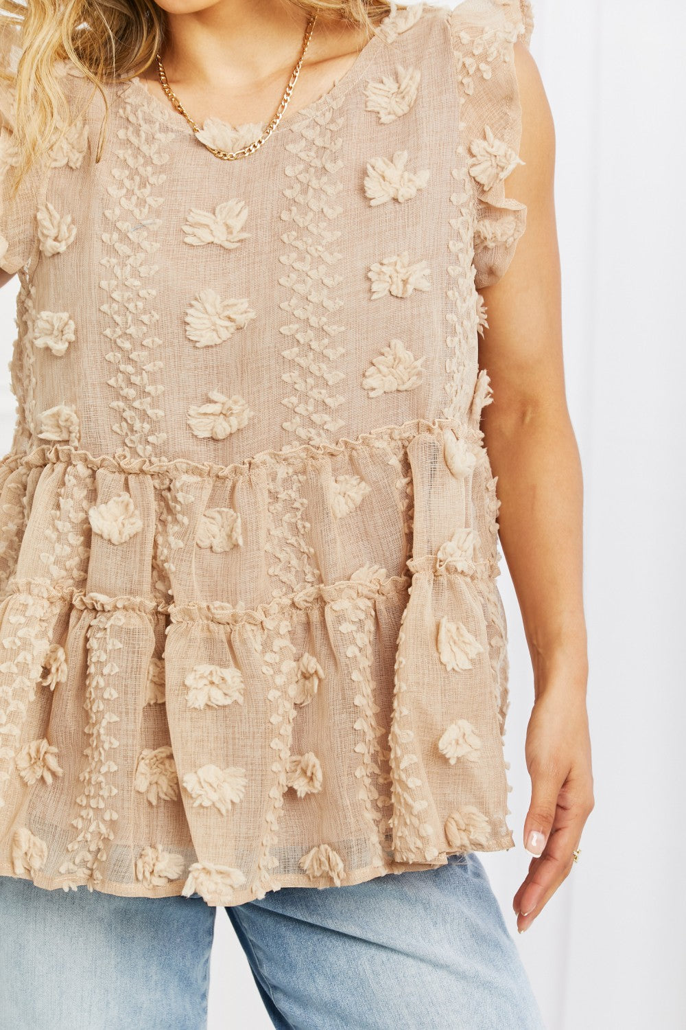 Tea Time Ruffle Sleeve Top