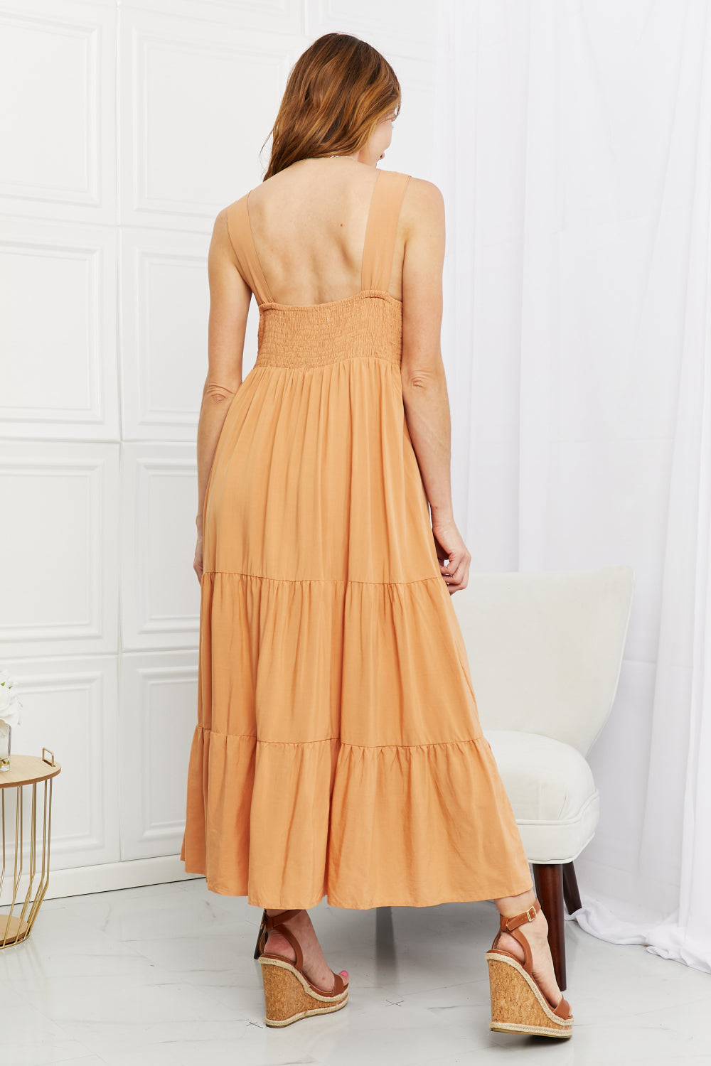 Dream Crochet Midi Dress in Sherbet