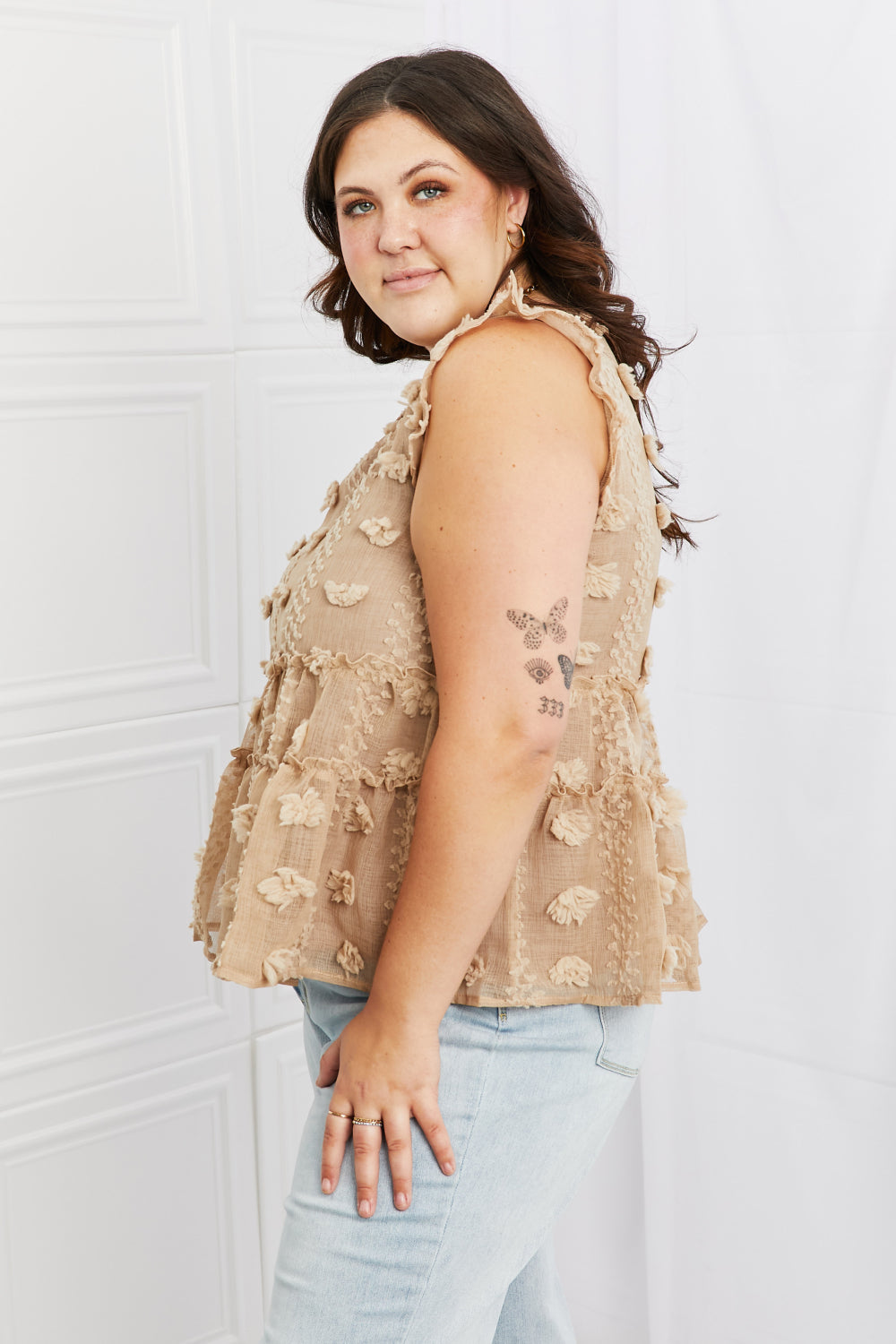 Tea Time Ruffle Sleeve Top
