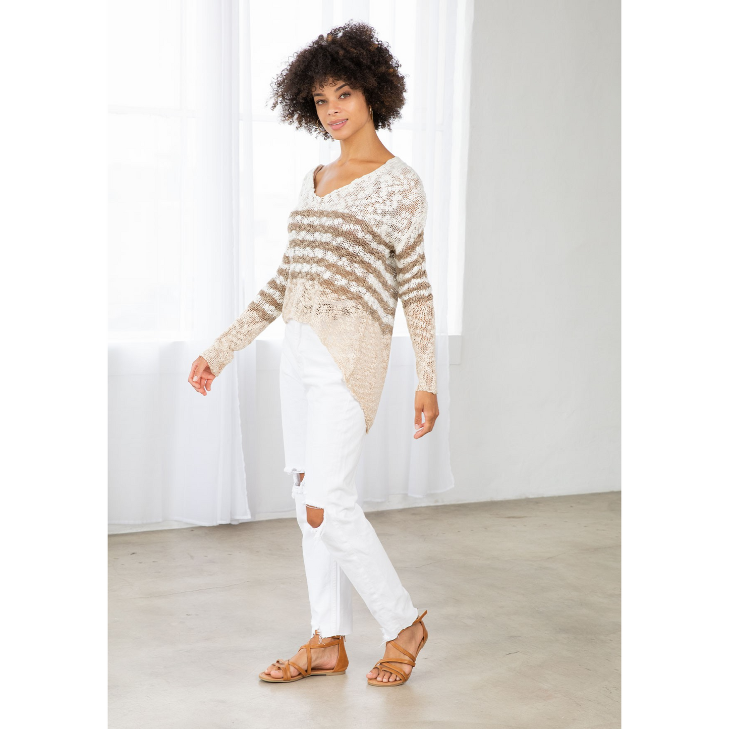 Colorblock Striped Pullover - Fornire Boutique