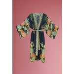 Trailing Wisteria Kimono Gown - Ink