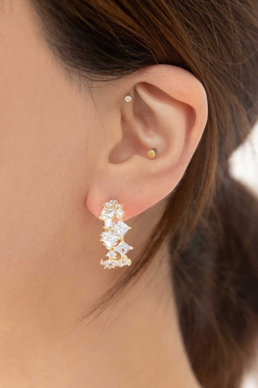Carraway Crystal Hoop Earrings