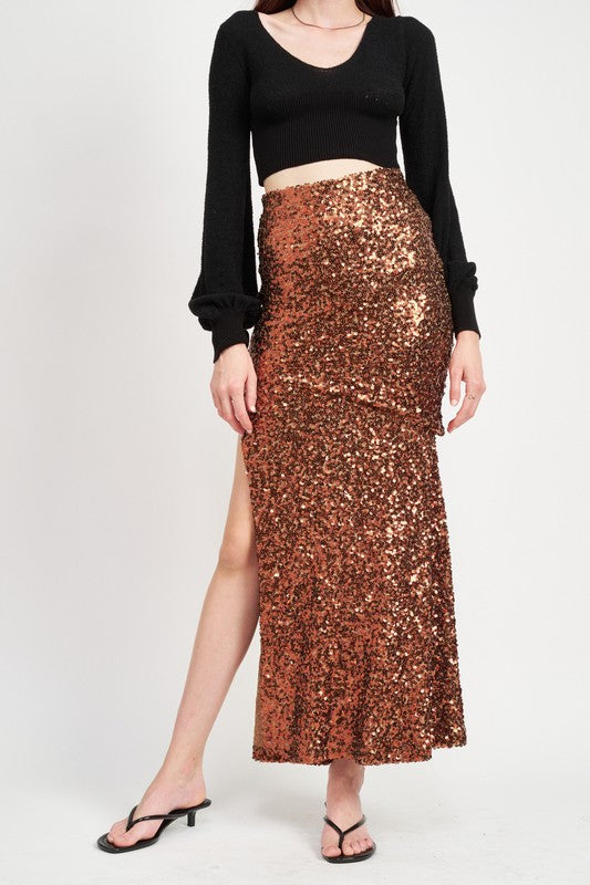 Sequin Maxi Skirt
