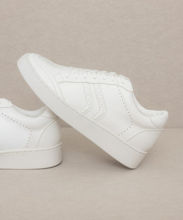 White Platform Stitch Sneaker
