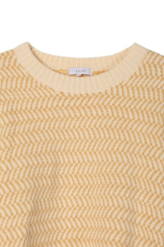 Herringbone Crew Neck Sweater