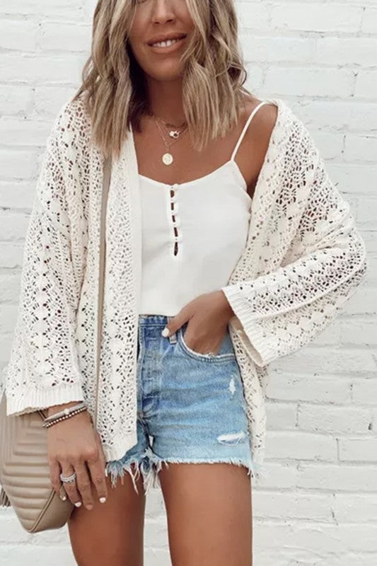 Hollow Out Knit Cardigan