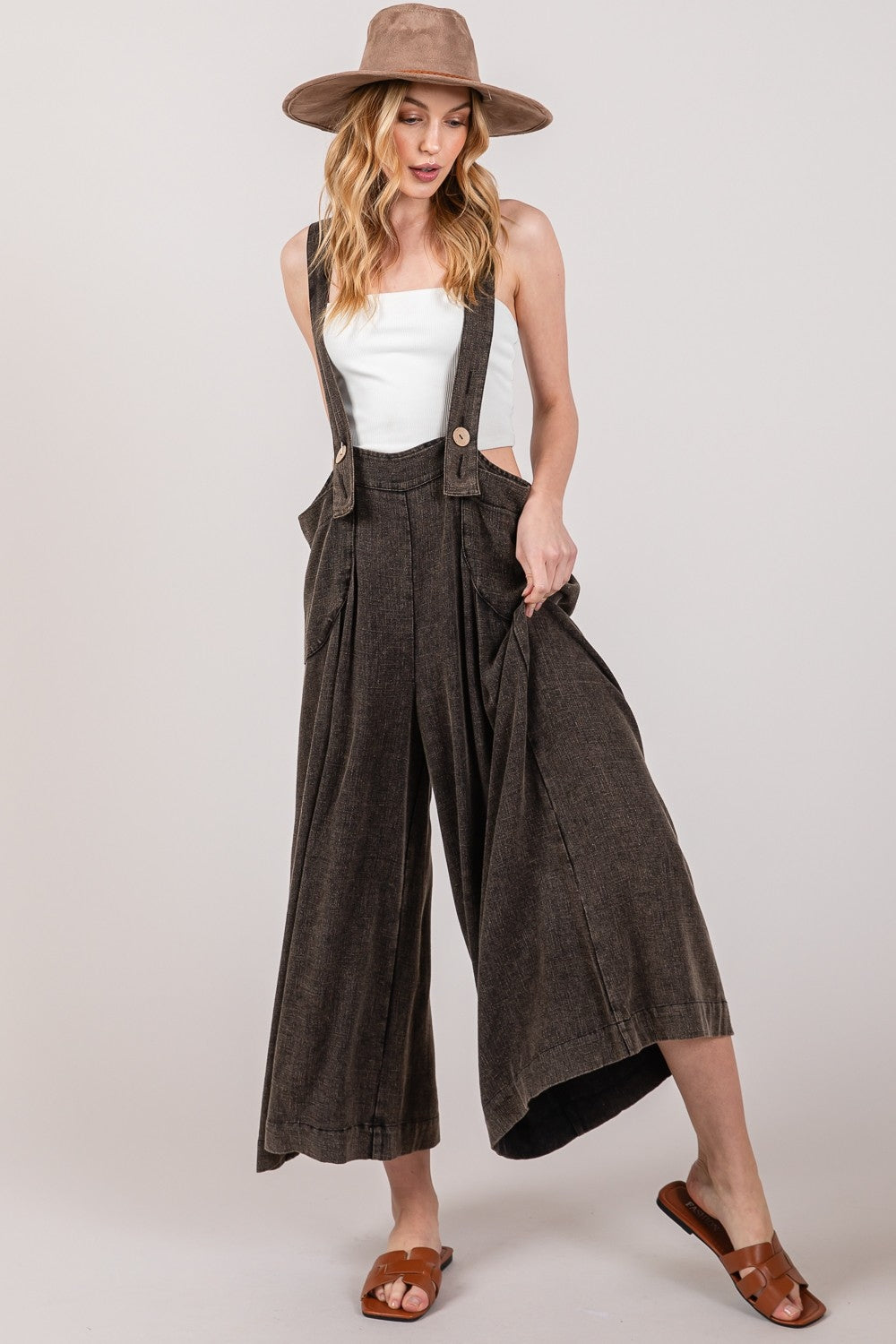 SAGE + FIG Wide Leg Overalls