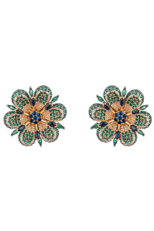 Diana Green Cubic Zirconia Crystal Drop Earring