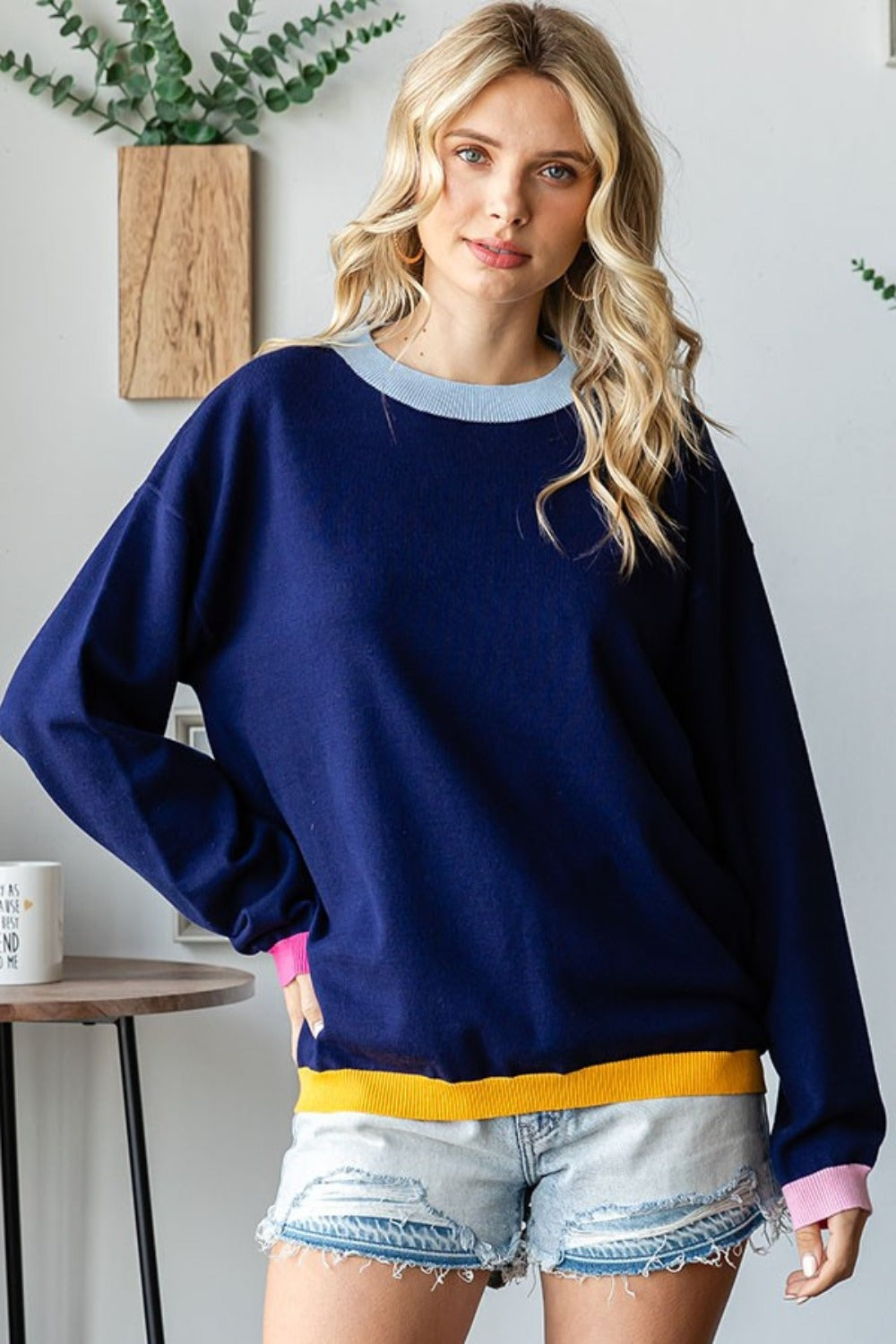 Contrast Sweater