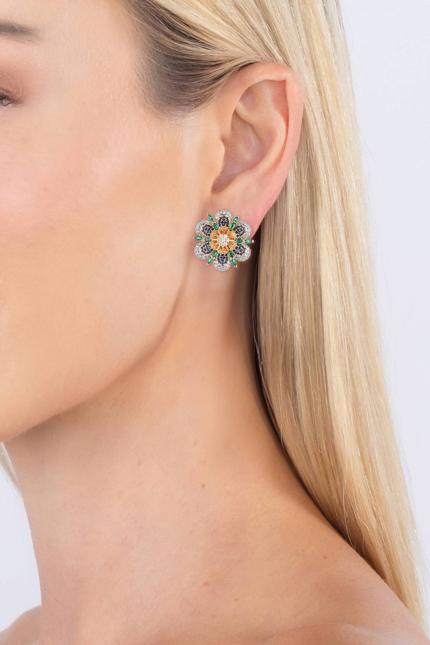 Diana Green Cubic Zirconia Crystal Drop Earring